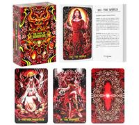 99FOX Jeu de Tarot The Path of Horror avec Guide (français Non Garanti) pour débutants, thèmes effrayants, Cartes imperméables, Classique, Accessoires Vintage intuitifs, Design Plastique avec boîte