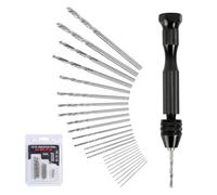 9cm Main À Perceuse Avec 25 Pieces Mini Foret 0.8-3.0mm, Bricolage Adulte, Bijoux, Vrille À Bois, Petite Perceuse Sans Fil, Mini Perceuse