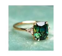 (9DY0220) Bagues romantiques en or pour femmes, pierres précieuses naturelles, émeraude, bijoux de mariage