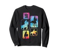9e Anniversaire cavalière Amateur de Chevaux Fille 9 Ans Sweatshirt
