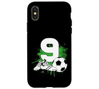 9e Anniversaire garçon 9 Ans Footballeur Anniversaire de Coque pour iPhone X/XS