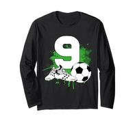 9e Anniversaire garçon 9 Ans Footballeur Anniversaire de Manche Longue