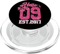 9ème Anniversaire Fille Pink Coquette Bow Hello Nine 9 Years PopSockets PopGrip pour MagSafe