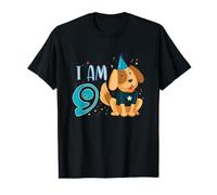 9ème Anniversaire pour garçon, Chien, Chiot, Enfant « Ich Bin 9 ». T-Shirt Graphique avec Valeur