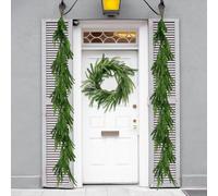 9ft / 6ft / 5ft Guirlandes De Noël Norfolk Pin Guirlande Artificielle Fausse Verdure Cyprès Guirlande pour Vacances Cheminée Murale Escalier Rampe Intérieur Manteau Décor, 1pcs, 180CM/6FT