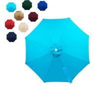 9FT Patio Umbrella Replacement Canopy Only, Umbrella Cover Replacement For 8 Ribs,Table Market Yard Umbrella Replacement Top Cover,Water Resistant & UVs Protective,Easy Installation(Sky Blue)