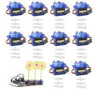 9G Micro Servo Motor, 10 pièces Mini Servomoteur avec câble, Mini Servos de modélisme pour Arduino, Micro Servo Moteur pour Robot RC Bras / Main / Marche Hélicoptère Avion Voiture Bateau Contrôle