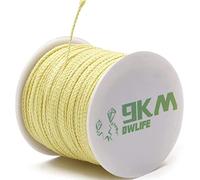9KM DWLIFE Corde tressée en Kevlar, haute résistance à la traction et abrasion, ignifuge, corde de cerf-volant/ligne de pêche/corde serrage de fusil/hamac/paracorde de survie, 2,3 mm, 340 kg, 30,4 m