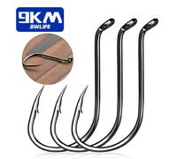 9KM Hameçons de pêche 50~200Pcs Hameçons en J pour la pêche en eau salée Hameçons en forme de pieuvre pour la pêche en eau salée Size-9 Gap-5.5mm