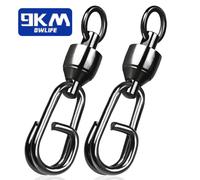 9KM Snap pêche émerillons 25 ~ 100 pièces anneau fendu pêche roulement à billes pivotant carpe pêche leurre connecteurs pince d'alimentation Snap eau salée Size6 (65kg 38MM)