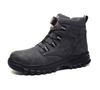 9KSAFETY Chaussure de Sécurité Homme Antidérapant Imperméable Antiperforation Rotary Button Safety Work Boots-Gris-Toutes saisons 45