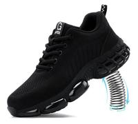 9KSAFETY Chaussures de sécurité homme Baskets embout acier légères, indéstructibles, coussins d'air pourBâtiment&industrie-Black3033 43