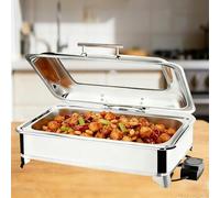 9L Chafing Dish Electrique, Chauffe-Plats Électrique Buffet avec Réglage de Température et Fenêtre Transparente, Chafing Dish Buffet Chauffant pour Restaurant et Hôtel(Full Pan)