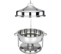 9L Discing de frottement rond en taille réelle avec cintre, coussin en acier inoxydable Ensemble buffet alimentaire pour garder les aliments au chaud dans tous les événements traités, Silver-9L