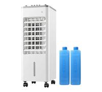 9L Refroidisseur d'air mobile avec télécommande,2026 Rafraîchisseur d'Air Évaporatif,ventilateur silencieux 3 Vitesses, 3 Modes, Oscillation 120°, Télécommande, 4 Sur Roulettes，White-modèle ordinaire