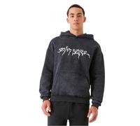 Sweatshirt Ã capuche dÃ©lavÃ© 9N1M SENSE Goth Print Noir M
