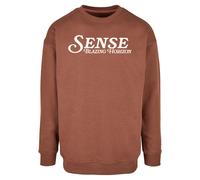 9N1M SENSE Sweat-shirt 'Blazing Horizon' noisette / blanc, Taille L