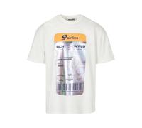 9N1M SENSE T-Shirt bleu / curry / noir / blanc cassé, Taille M