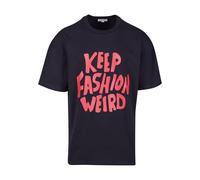 9N1M SENSE T-Shirt 'Keep Fashion Weird' rouge / noir, Taille L