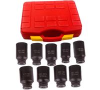 9pcs 6 points 1/2" Ensemble de douilles écrou de moyeu d'essieu 29mm-38mm