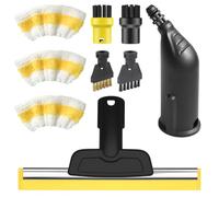 9pcs Accessoires pour Nettoyeur Vapeur Karcher Accessoires SC1 SC2 SC3 SC4 SC5 Brosse Ronde Brosse Plate Buse Courbe Brosse Vapeur Main Housse de Chiffon de Nettoyage pour Nettoyeur Vapeur Karcher