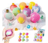 9pcs / bombes de bain set avec jouets à l'intérieur, jouets d'animaux marins en forme de coquillage, bulle colorée pétillante pour les enfants