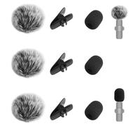 9pcs Bonnette Micro-Cravate, Accessoires pour Microphone à Revers Kit Comprenant 3 Pare-Brise en Fourrure 3 Housses en Mousse et 3 Clips pour Micro à Revers pour Réduire le Bruit du Vent