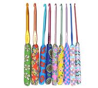 9pcs crochet crochet ensemble, poignées ergonomiques aiguilles bricolage artisanat kit de crochet ergonomique poignée souple poignées à tricoter kit aiguilles émoussées à gros yeuxAiguilles à crochet