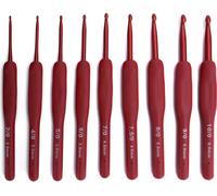 9pcs Crochets ergonomiques Crochet pull à coudre Fil rouge Poignée Accessoires de bricolage Outils de tricot