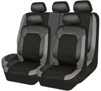 VOIV 9PCS Ensembles De Housses Siège Voiture pour Skoda Karoq/2017 2018 2019 2020 2021 2022 2023, Cuir Confortable Respirant ImperméAble Nonslip Protection Couvre Sieges,B Grey