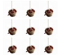 9pcs Forest Animal Acorn Ornaments, 3D Forest Animal Christmas Ornaments Christmas Tree Pinecone Pendants Resin Cozy Forests Animals Pendant for Home and Xmas Tree Decorations