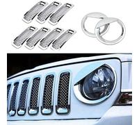 9Pcs Grille Avant Maille Trim + Couvre Phare Trim Bezels Pour 2011-2017