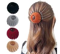 9PCS Hair Nest for Women, Hair Nest for Bun, Velvet Hair Nest, Adjustable Birds Nest Hair Clips for Thin Hair, Bird Nest Magic Hair Clip With Hair Bun Clips, Hair Accessories for Women