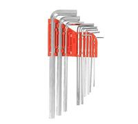 9pcs Hex Key Trelots Set Long Bras High Carbon Steel Metric Hex Wrench Ensemble avec poignée T