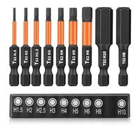 9pcs Hex Tige Tournevis Hexagonale Magnétiques Set, Hex Embout Visseuse Aimanté en Acier S2, 1/4" 50mm Embouts de Tournevis Hexagonaux Bits pour Tournevis Électriques