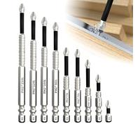 9Pcs High Magnetic Screwdriver Drill Set, Embout Visseuse a Choc, Anti-slip Phillips Bits for Electric Drill (25 50 65 70 75 90 100 120 150 mm)