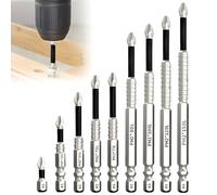 9Pcs High Magnetic Screwdriver Drill Set, Embout Visseuse Aimanté, Anti-slip Phillips Bits for Electric Drill (25 50 65 70 75 90 100 120 150 mm)