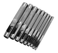 9pcs Jeu de Perforations Creuses en Cuir Rond en Acier, Outil de Découpe de Perforation pour Cuir 2.5-10mm
