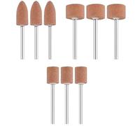 9pcs Meules en Oxyde d'Aluminium Mèches de Ponçage avec Tige de 1/8" Compatible, Meule abrasive tête de meule en pierre pour Meulage, Polissage Ébarbage Métaux