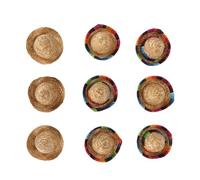 9pcs mini chapeau mexicain paille colorée fiesta fête décoration enfants animaux adultes x