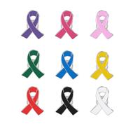 9PCS Pin's Ruban Rose Octobre Rose Broche de Sensibilisation au Cancer Du Sein Ruban Pins Épingles en Métal Badges avec Boucle Papillon Décoration Différentes Couleurs Campagne Caritative