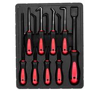 9pcs Prise Pick Crochet Set O Ring Seal Jackket Tiler Remover Tool Kit de réparation automobile en acier inoxydable avec boîte de rangement