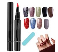 9pcs Professional Nail Pen Set, 3 in 1 Nail Polish Pens Quick Dry for women (B)