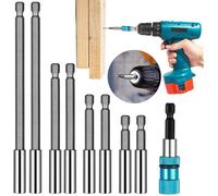 9pcs Rallonge Embout Visseuse a Choc,Deux Types Porte Embout Magnetique Long,Embout Visseuse Placo Aimanté,Porte-embout de