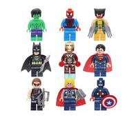 9PCS/SET Superheroes Batman Hulk Mini figures Building Block Toy GIFT