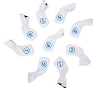 9PCSPolyuréthaneLeder wasserdichte Dicke Plüsch Golf Putter Head Cover Iron Club Kopfcovers Accessoireweiß