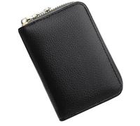 9Slots RFID Portefeuille pour cartes de crédit en cuir PU Fermeture éclair Organisateurs Buniess Organisateurs Accordéon Portefeuille RFID Blocage de crédit, Noir , Beauté de masse