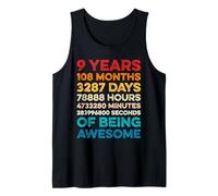 9th Birthday 9 Years of Being Awesome Vintage 9 Years Old Débardeur