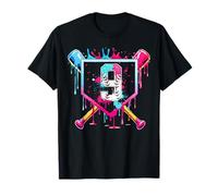 9th Birthday Boys Baseball Ice Cream Drip Boys Baseball T-Shirt