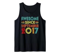 9th Birthday Idea Awesome Since September 2017 9 Years Old Débardeur